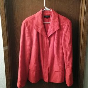 Jones New York Orange Linen/silk Blazer 16W